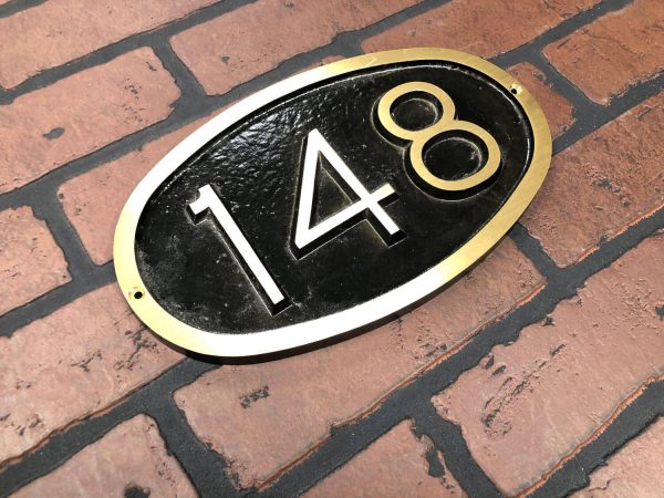 Brass Small Oval, 1 Line Address Plaque