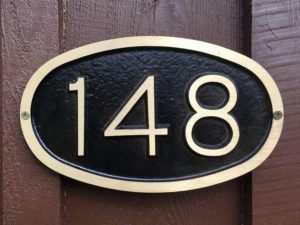 Brass Small Oval, 1 Line Address Plaque