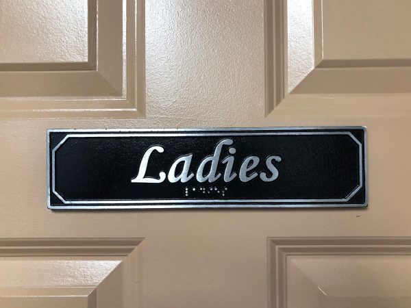 Ladies Door Sign with Braille
