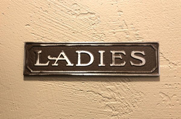 Antiqued Ladies Door Sign