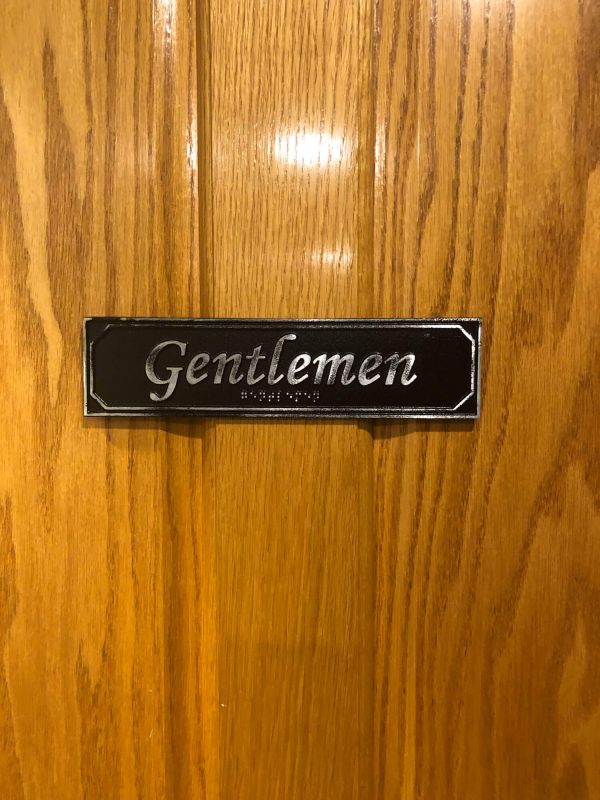 Antiqued Gentlemen Door Sign with Braille