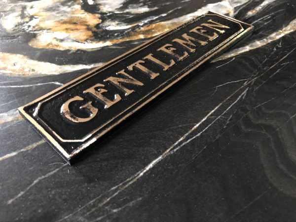 Brass Antiqued Gentlemen Door Sign
