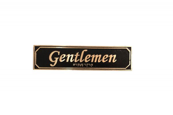 Brass Gentlemen Door Sign with Braille