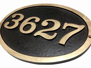 Large Brass Oval, 1 Line Address Plaque