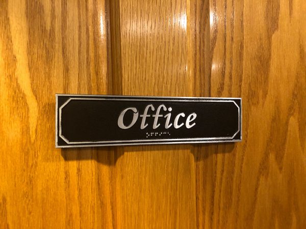 Office Door Sign with Braille
